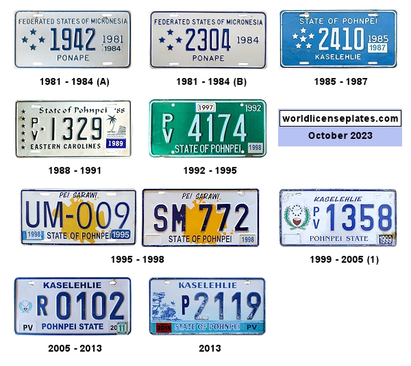 Private/Passenger license plates