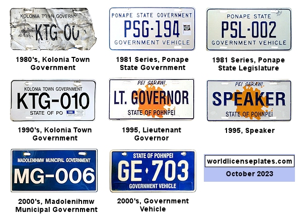 Government, Official license plates