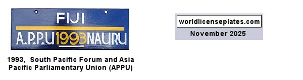 Pacific Region license plates