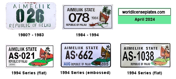 Aimeliik license plates