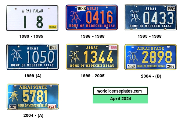 Airai license plates