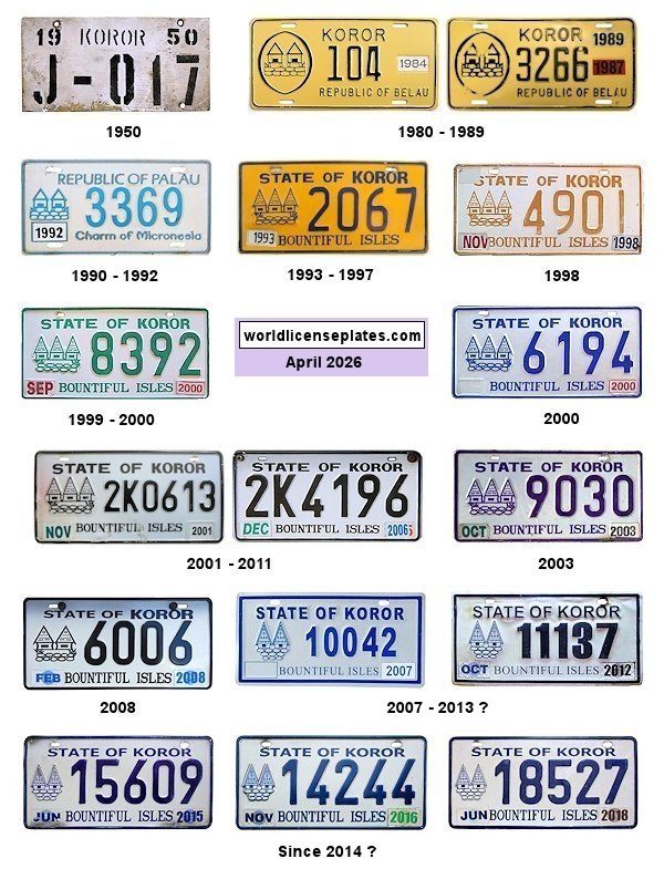 Koror license plates