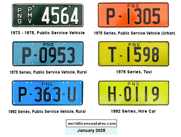 Public Service, Taxi, Hire license plates
