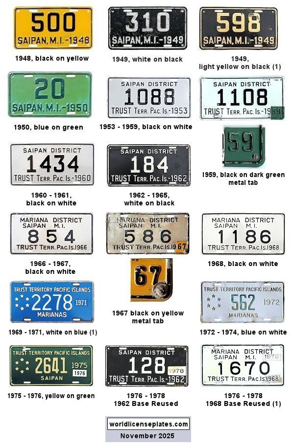 Saipan, Northern Mariana Islands license plates