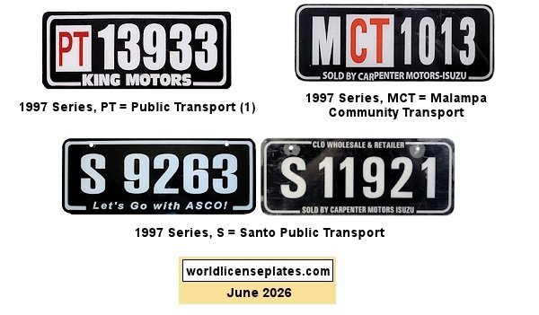Public Transport license plates