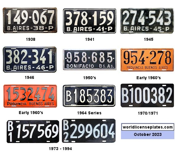 1930's - 1990's license plates