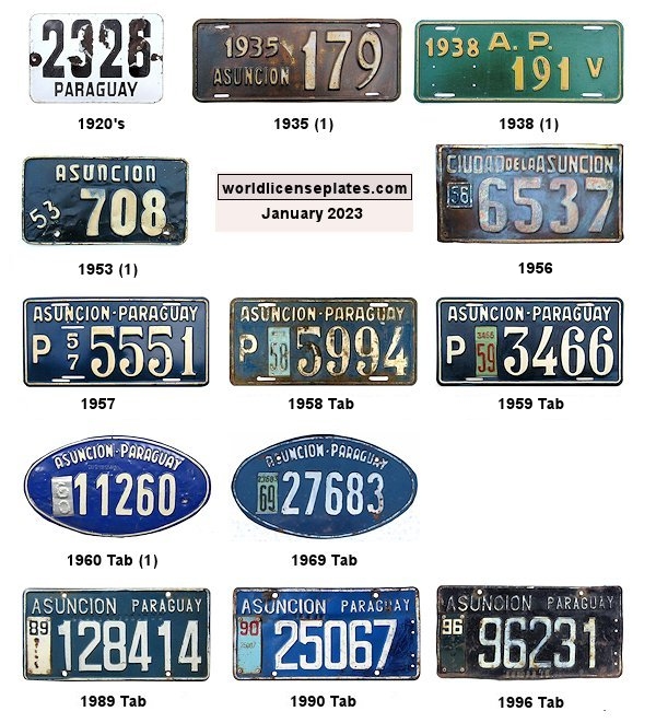 Asunción license plates