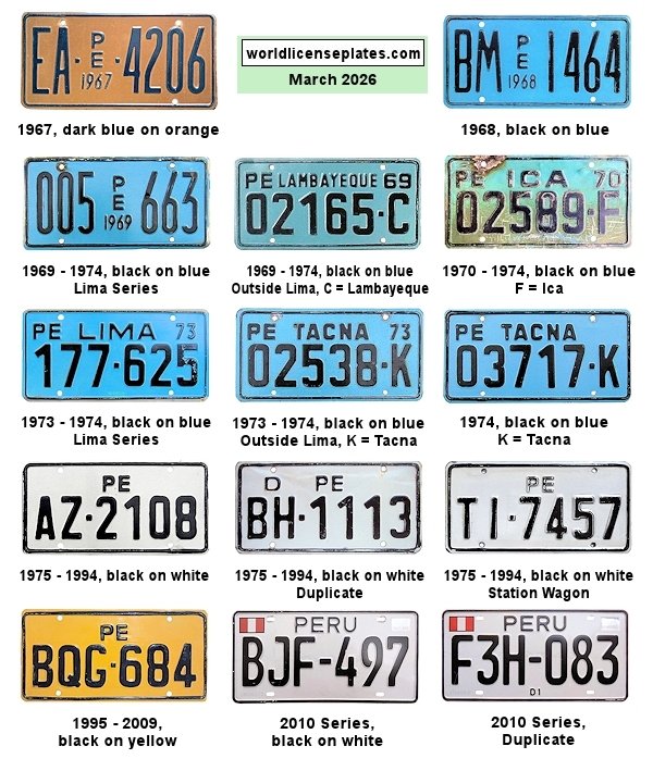 Private/Passenger license plates