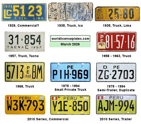 Commerical, Truck, Trailer license plates