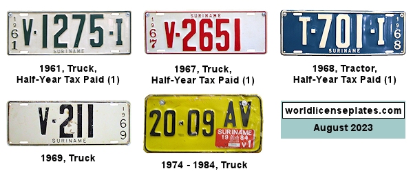 Truck, Tractor license plates
