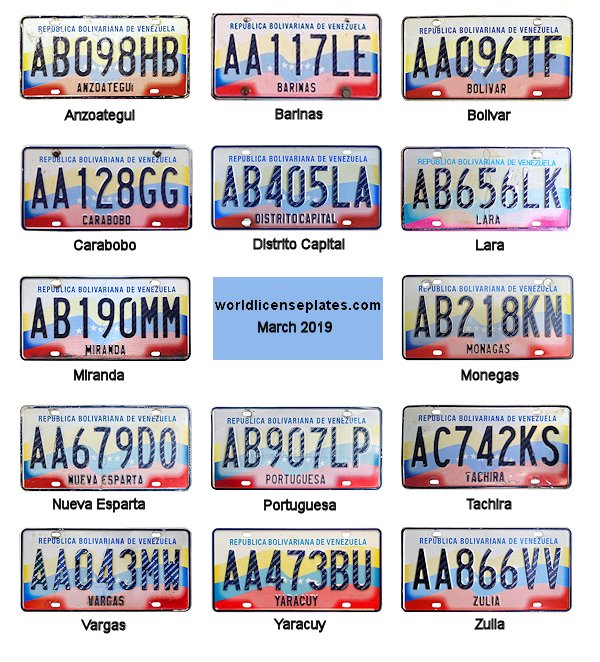 Private/Passenger license plates