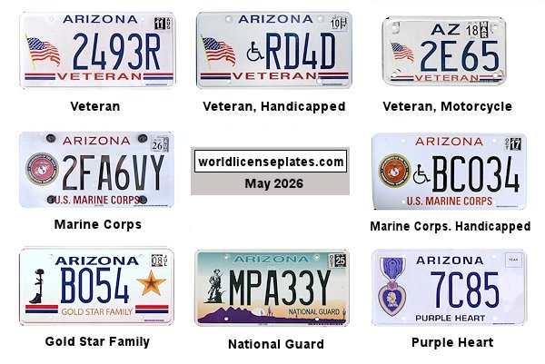 Military Related license plates