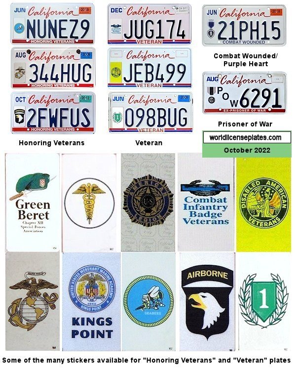 Military Related license plates