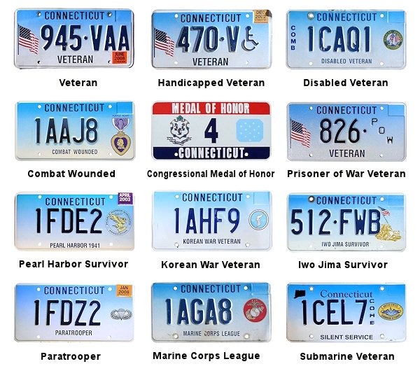 Military Related license plates