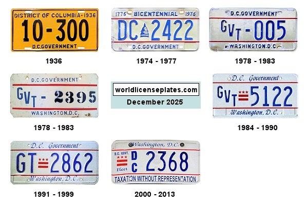 District of Columbia Government license plates