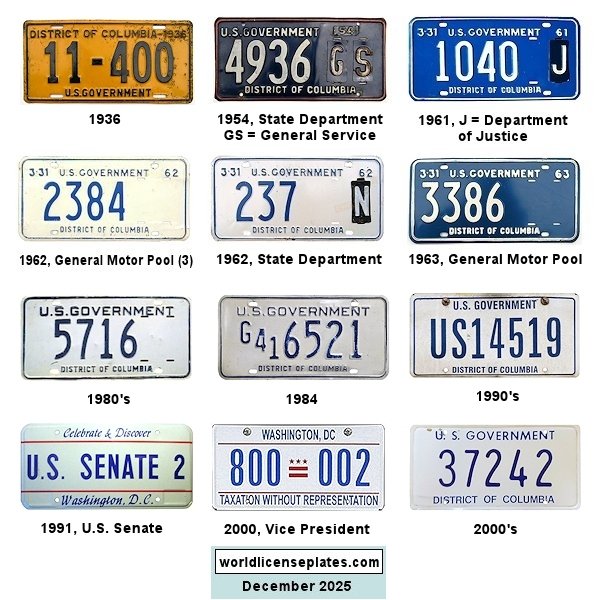 United States Government license plates
