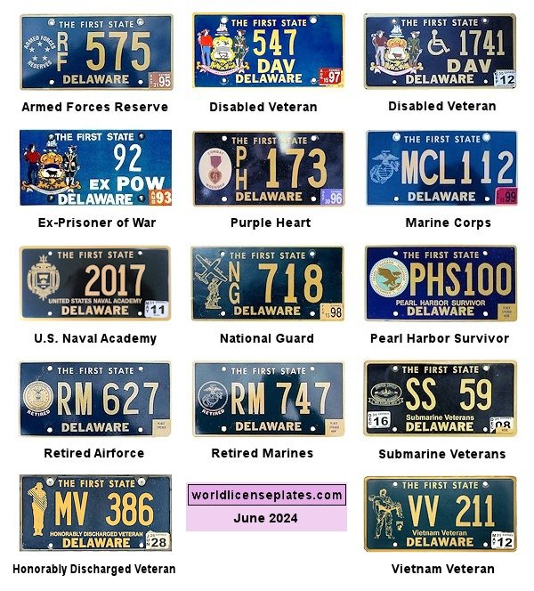 Military Related license plates
