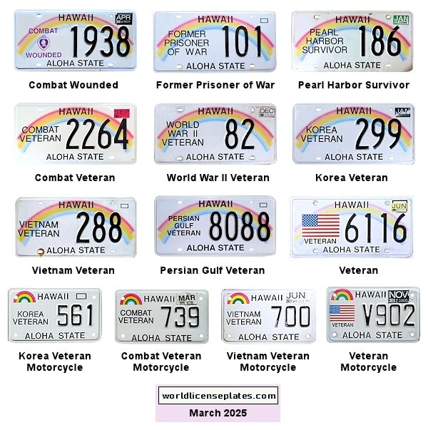 Military Related license plates