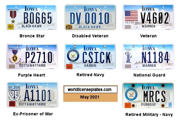 Military Related license plates