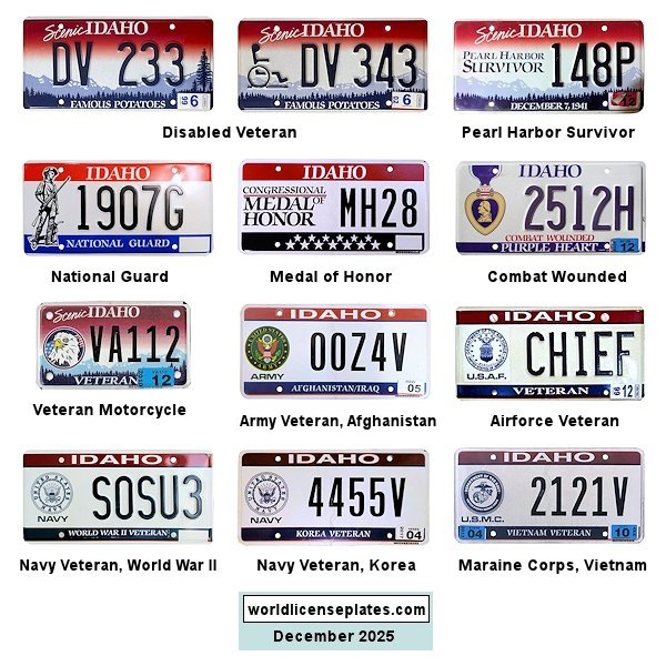 Military Related license plates