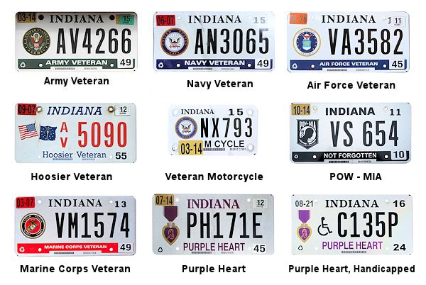 Military Related license plates