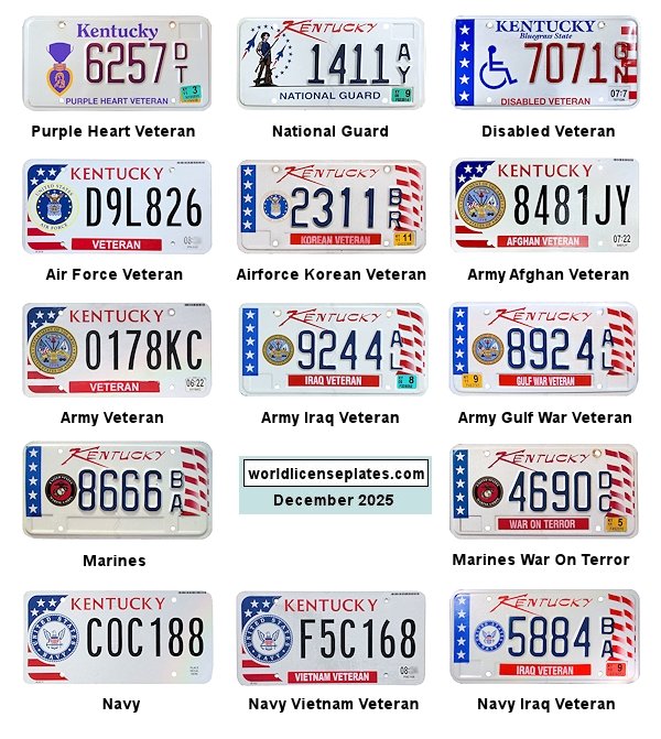 Military Related license plates