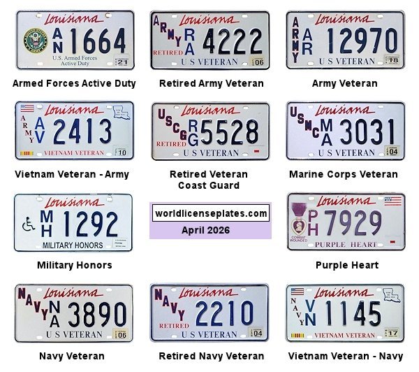 Military Related license plates