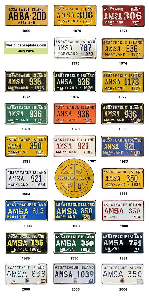 Assateague Island license plates