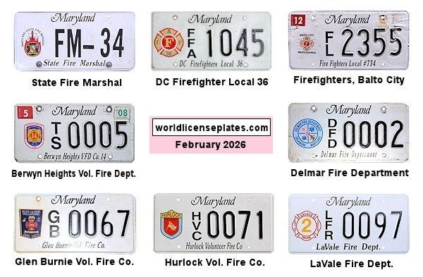 Fire Departments license plates