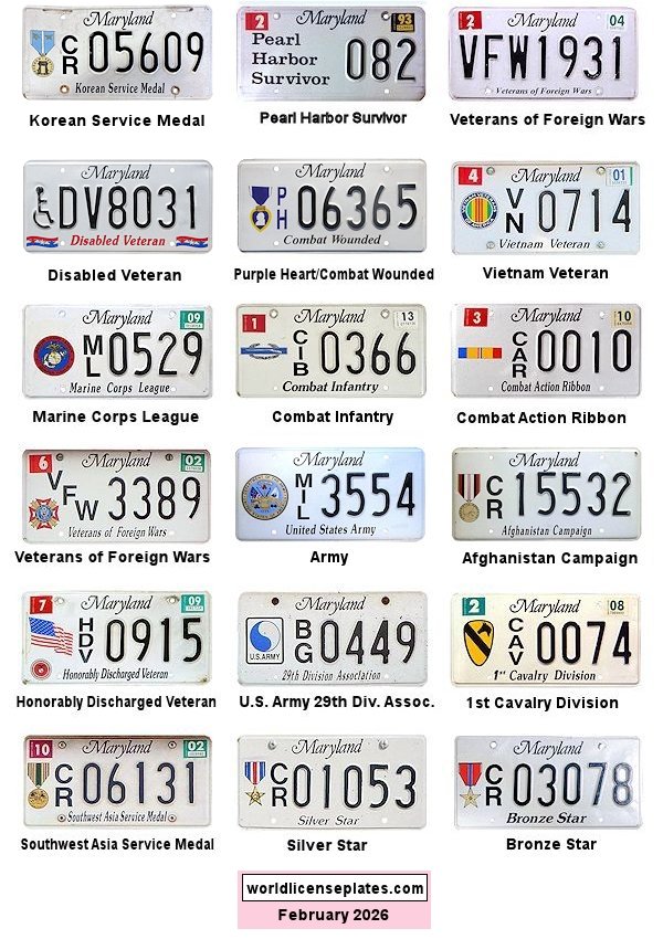 Military Related license plates