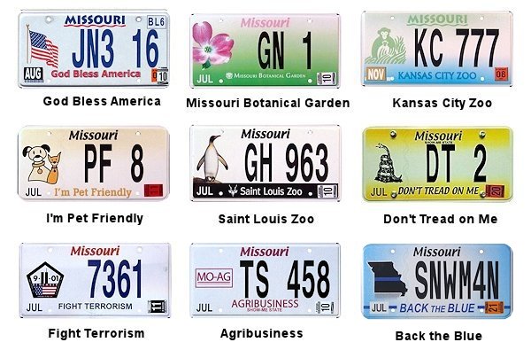 Special Interest license plates