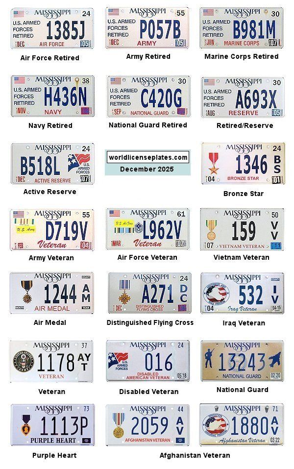 Military Related license plates