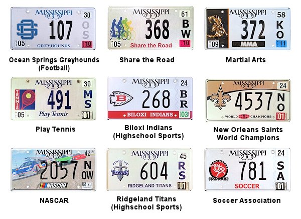Special Interest license plates