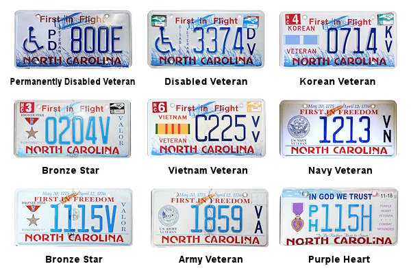 Military Related license plates