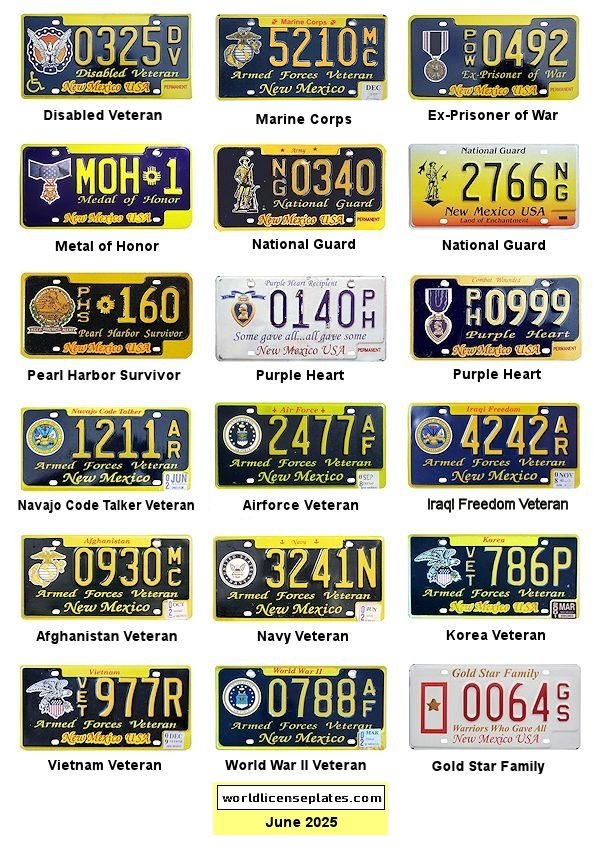 Military Related license plates
