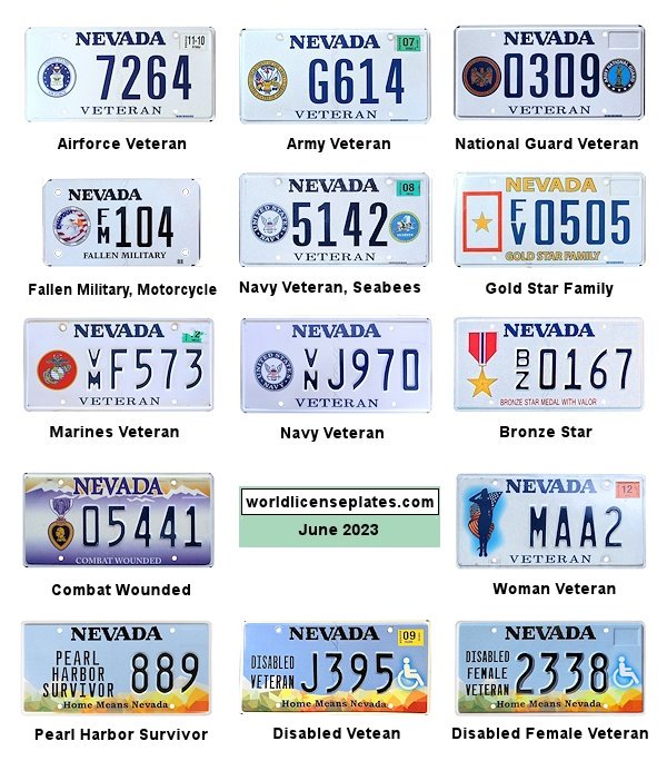 Military Related license plates