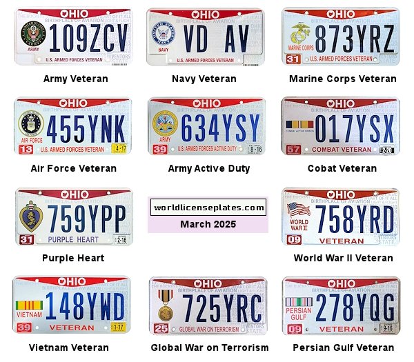 Military Related license plates