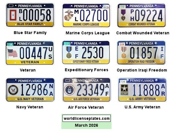 Military Related license plates