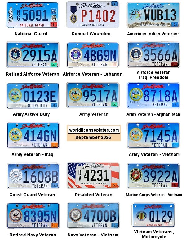 Military Related license plates