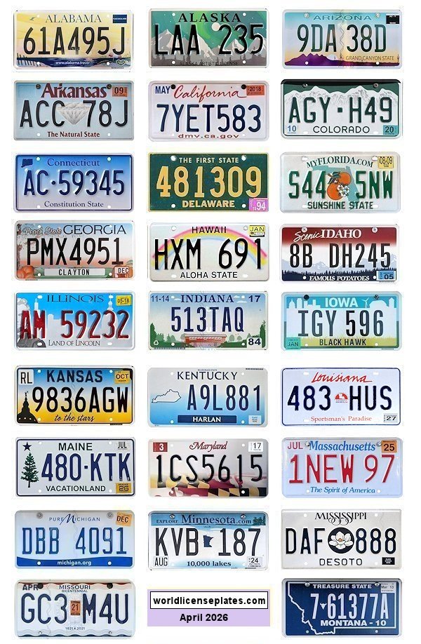 States license plates
