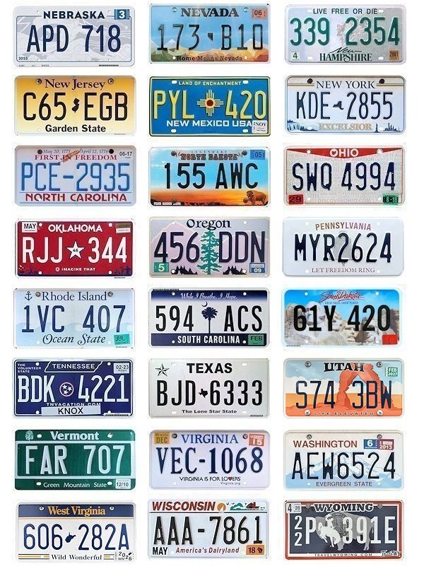 States license plates