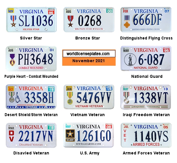Military Related license plates