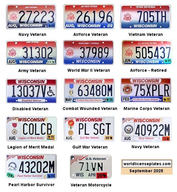 Military Related license plates