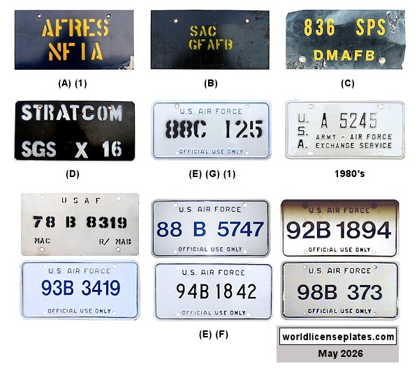 Air Force license plates