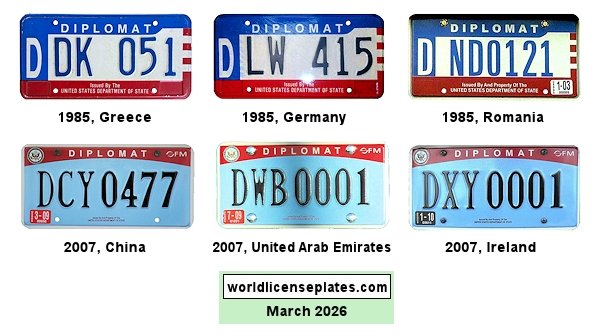 Diplomatic Corps license plates