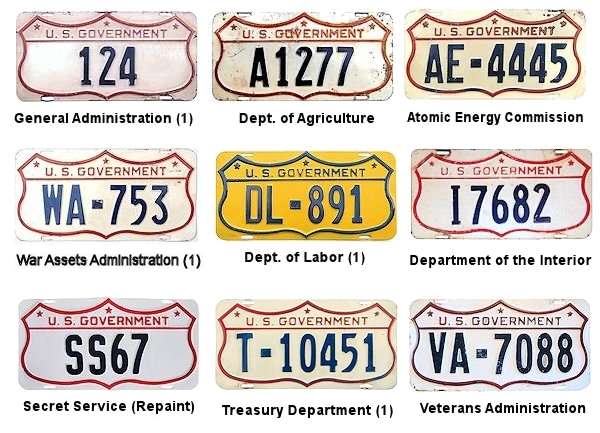 1940's - 1950's license plates