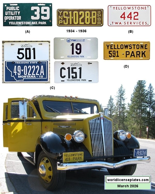 Yellowstone National Park license plates