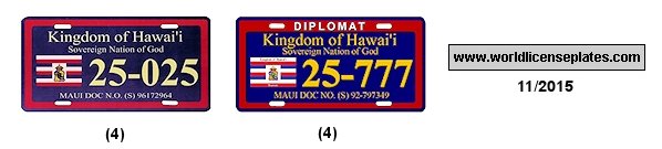 Kingdom of Hawai'i license plates