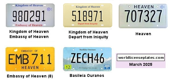 Embassy and Kingdom of Heaven license plates