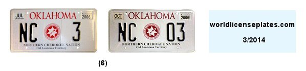 Northern Cherokee Nation license plates